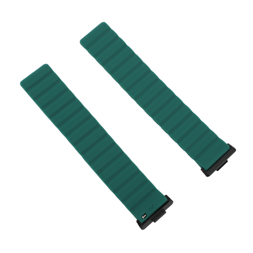 2Pcs Replacement Watch Band Silicone Powerful Magnetic Band Adjustable Watch Strap For Watch Fit 3 Od Green 7621313408425