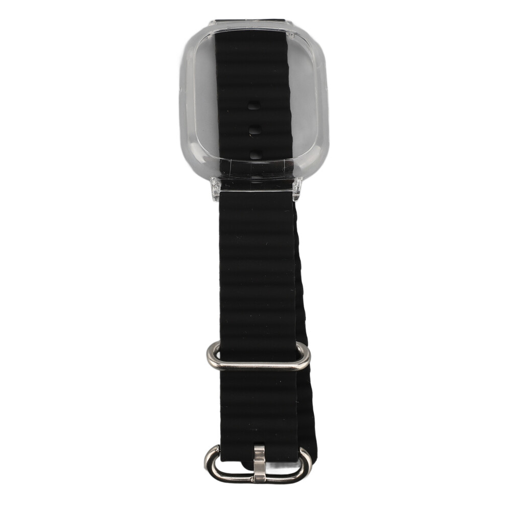 Replacement Watch Wristband For Watch 4 Soft Adjustable Transparent Case Quick Release Silicone Watch Strap Black 7621313408555