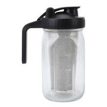 Cold Brew Coffee Maker Pitcher with Stainless Steel Filter Thick Glass Iced Coffee Maker Pitcher Jar with Spout Lid and Handle 1000ml