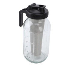 Cold Brew Coffee Maker Pitcher with Stainless Steel Filter Thick Glass Iced Coffee Maker Pitcher Jar with Spout Lid and Handle 2000ml