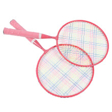Kinder Badmintonschlägerset mit 3 Nylon-Schlägern, pink, Eisenguß-Legierung, Außenspielzeug
