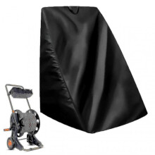 (Black) Garden Hose Reel Cover, Waterproof Free Standing Water Hose Reel Protective Cover For Patio Rolling Hose Cart