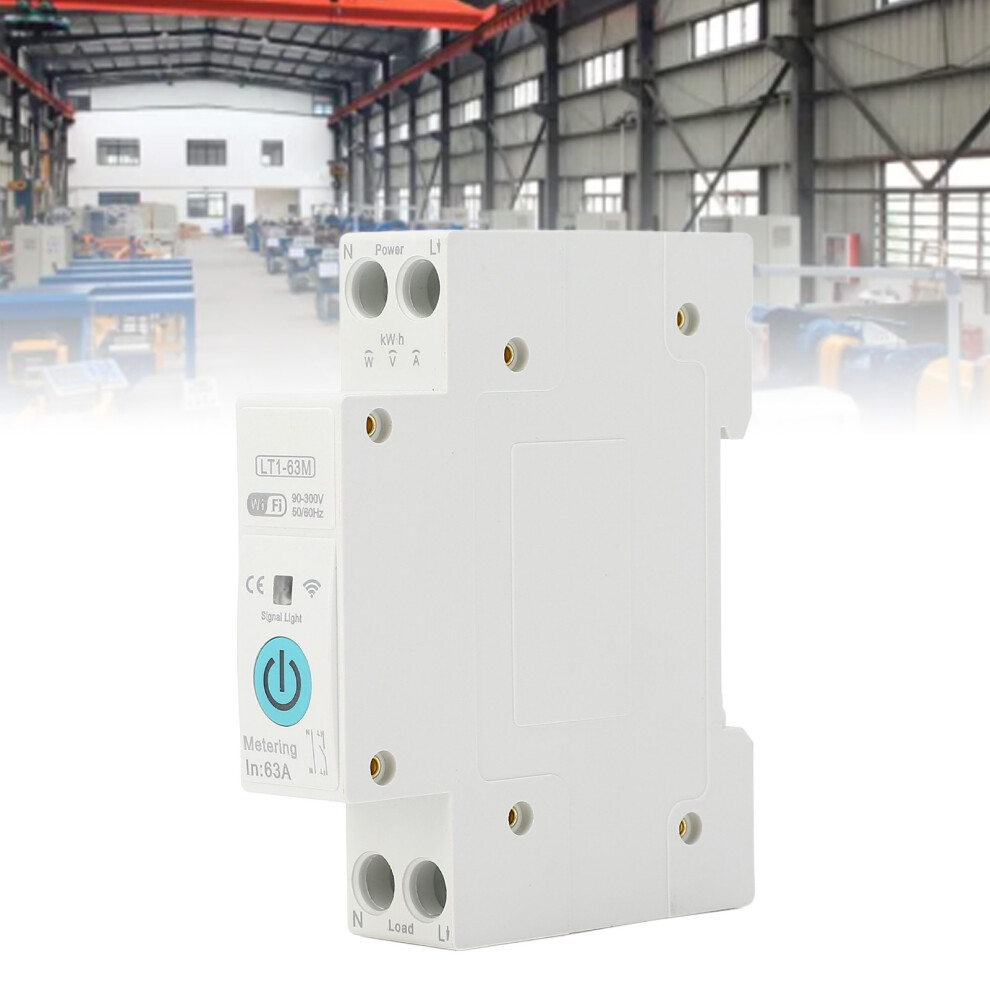 Circuit Breaker Single Phase Wifi App Control 35Mm Din Rail Switch For Tuya Ac90vâ300V 63A 4261313419262