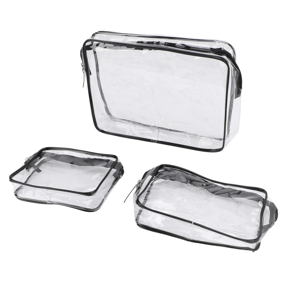 3Pcs Clear Insert Bag Transparent Makeup Toiletry Brush Zipper Insert Inner Bag Divider Storage Organizer for Outdoor Travel