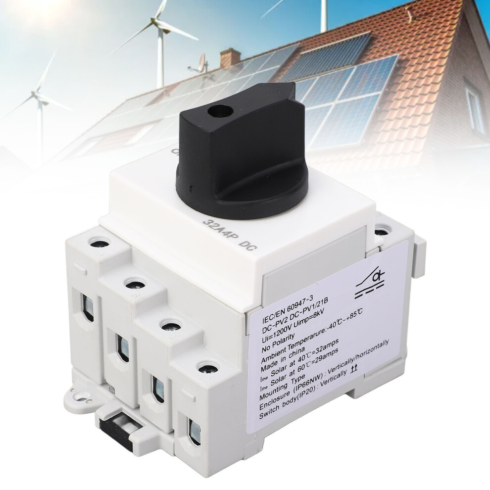 Photovoltaic Dc Isolator Solar Switch 4 Poles Pv Disconnect Miniature Circuit Breaker 32A 1000V 7891313419251