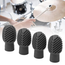 4 Stück Silikon dehnbare Drumstick-Staubschutzspitzen, leise, grau, 32 mm