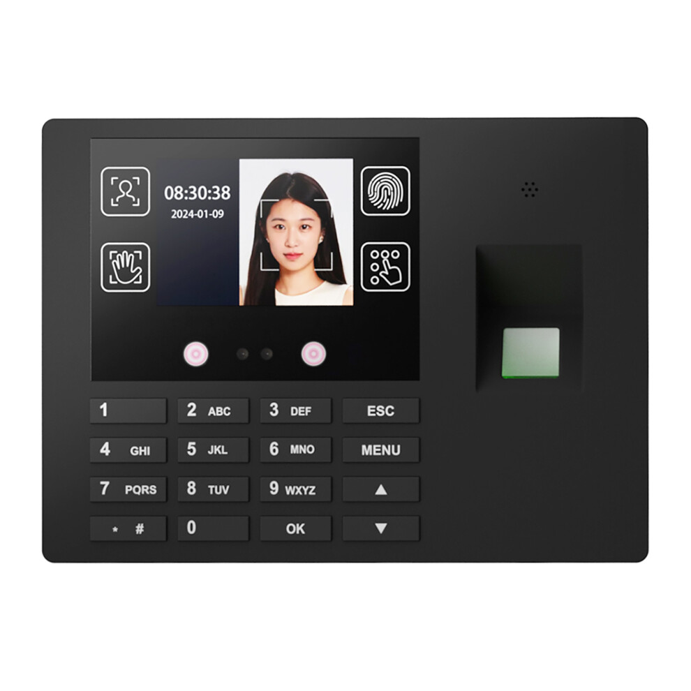 Time Attendance Face Recognition Time Clock Support Fingerprint Password Palm Print Facial Fast Recognition for Employees Access Control Ma