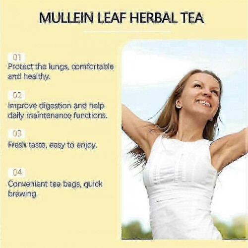 (1pack)Mullein Leaf Tea Bags Herbal Lung Cleansing Breathing Cough Relieve Tea 1