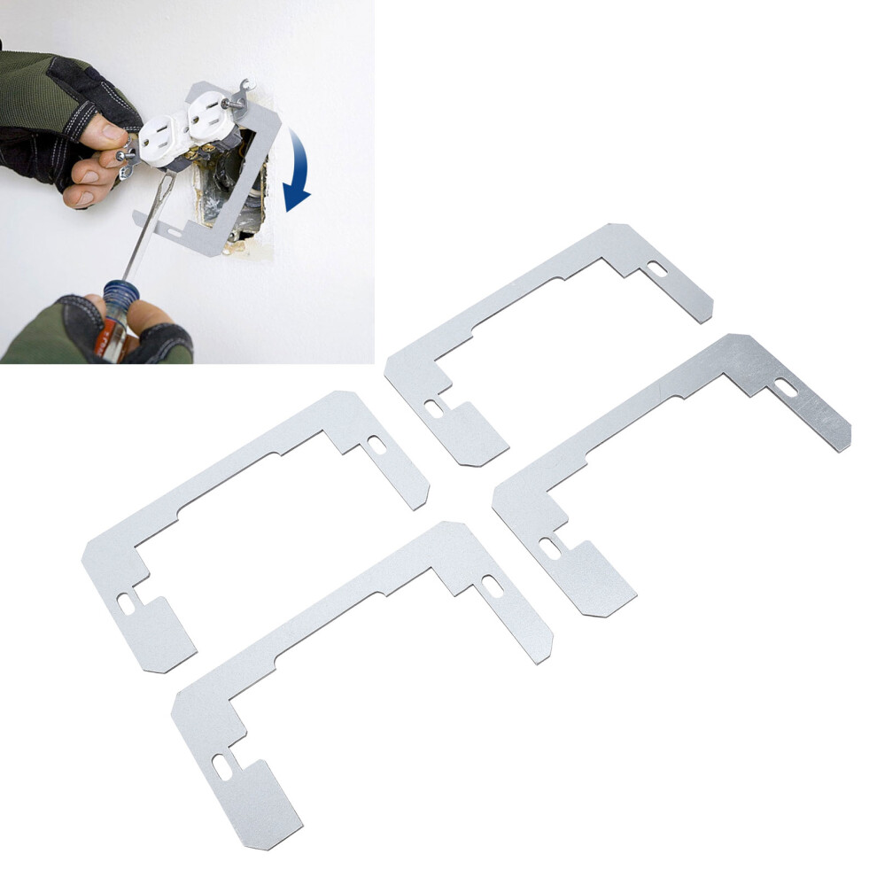 20Pcs Wall Plate Spacer Zinc Plated Steel Flush Fit Device Leveling Plate For Fixing Wall Receptacle Outlet Electrical Box 8131313424527