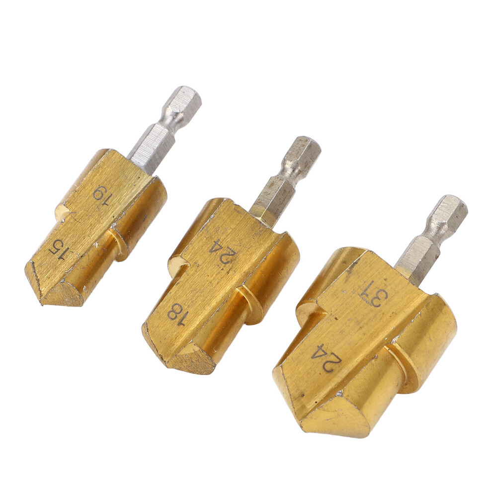 3Pcs Ppr Pipe Reamer Bits High Carbon Steel Pvc Pipe Fitting Expander Step Drill Bit Kit Hex Shank 19Mm 24Mm 31Mm 7661313425503
