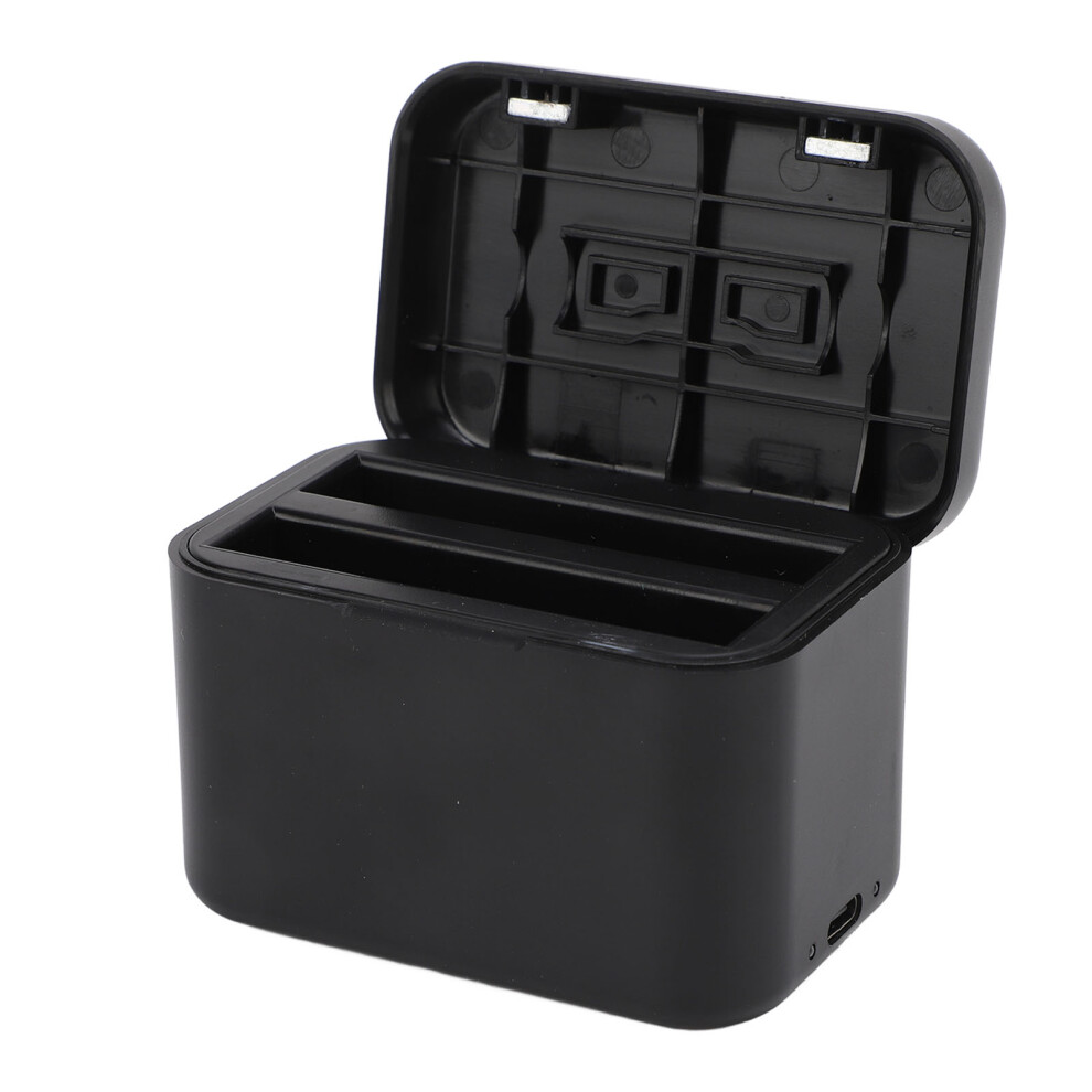 Action Camera Dual Battery Charger For X4 Action Camera Battery Fast Charging Hub With Micro Storage Card Slot Usb Type C Cable Black 6951313428781