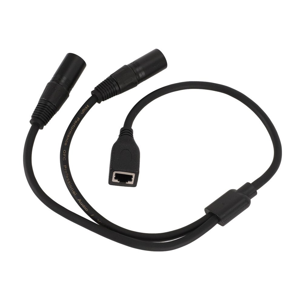Dual Xlr 3Pin Male To Rj45 Female Adapter Cable Xlr To Rj45 Y Splitter Cable For Dmx Con Controller Series 1.6Ft Length 9491313430508
