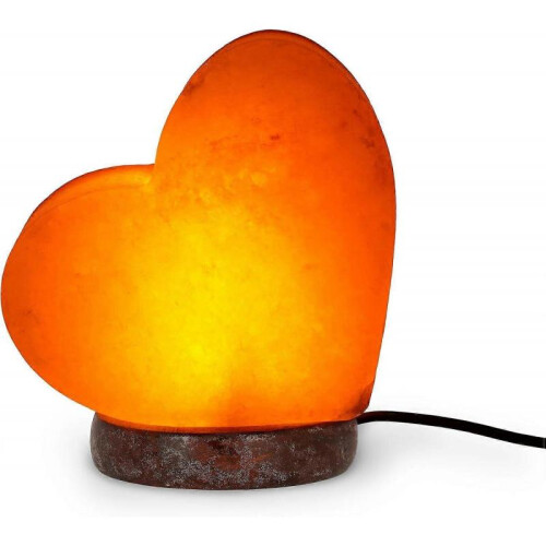 Chromotherapy Heart Shaped Salt Lamp, Light Effect, Warm Light, Natural Himalayan Salt, 9x13cm 1