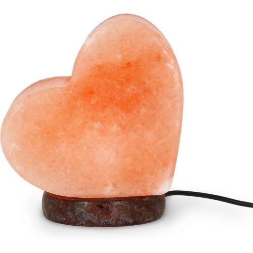 Chromotherapy Heart Shaped Salt Lamp, Light Effect, Warm Light, Natural Himalayan Salt, 9x13cm