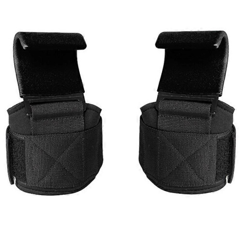 (Broadside 2pcs, Red) Weight Lifting Rod Hooks Heavy Duty Wrist Wraps Training Pull-up Palms Grip Straps 2