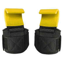(Broadside 2pcs, Yellow) Weight Lifting Rod Hooks Heavy Duty Wrist Wraps Training Pull-up Palms Grip Straps