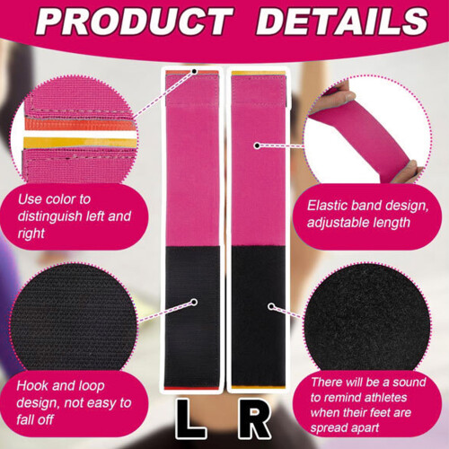 Gymnastics Toe Trainer Bands Comfortable Portable Dance Practice Ankle Strap for Back Handspring Tumbling Training 2pcs Rose Red 2