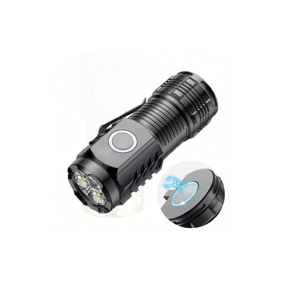 (15W, 1000MAH- 4-8H) High Quality 3*SST20 LED Flashlight 18350 Super Bright Torch Rechargeable USB Light Waterproof with CAP CLIP for Hiking Camping-image-OPC-PHQ8JDP-NEW