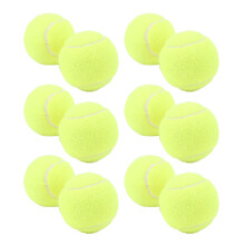 12 Pack Tennis Balls Rubber Felt Pressure Training Tennis Balls Practice Balls with Storage Bag for Beginner Training Yellow