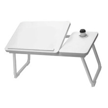 Klapp-Laptoptisch mit Getränkehalter – Höhenverstellbarer Bett- und Studiertisch