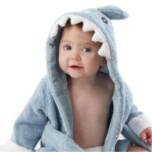 (3) Embroidered Soft Baby Gown Bath Robe Animal Design Infant Dressing Clothes