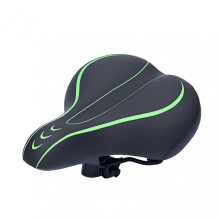 (Black Green) Thickened Widened Bike Saddles Extra Soft Bike Seat Cushion Saddles Replacement for Trekking Bikes Adventure Bikes