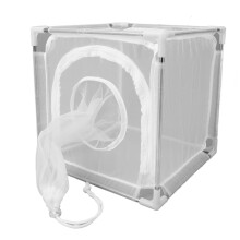 Weiße Nylon-Fliegennetzgehäuse mit Edelstahlrohr zum Züchten, abnehmbar
