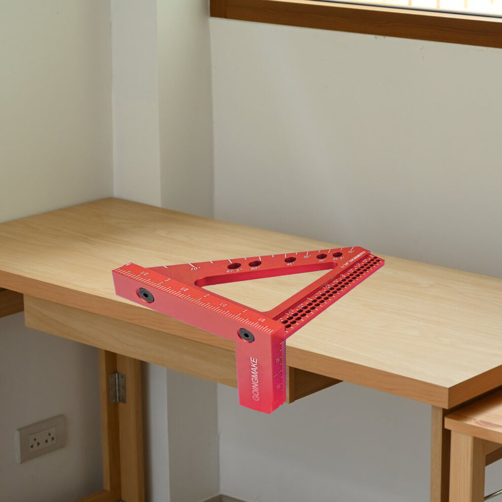 3D Multi Angle Measuring Ruler Hole Position Scribing Ruler 45 90 Degree Carpenter Square With Angle Position Pin 8481313449946