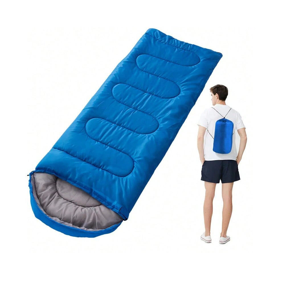 (blue) Emergency Sleeping Bag Adult Outdoor Spring and Autumn Adult Men and Women Thickened Warm Portable Camping Single Person-image-OPC-PHQ8MH5-NEW