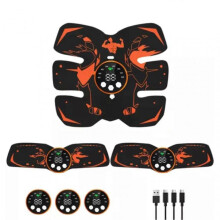 (Orange 3 kit) ABS Stimulator Electric ABS Muscle Stimulator Rechargeable Wireless Muscle Toner 8 Modes 29 Levels Intensitys 4pcs/Set