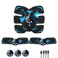 (Blue 3 kit) ABS Stimulator Electric ABS Muscle Stimulator Rechargeable Wireless Muscle Toner 8 Modes 29 Levels Intensitys 4pcs/Set