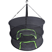 Mesh Zippered Herb Drying Rack Outdoor Breathable Hanging Dryer Dry Net Fluorescent Green 2 Tier