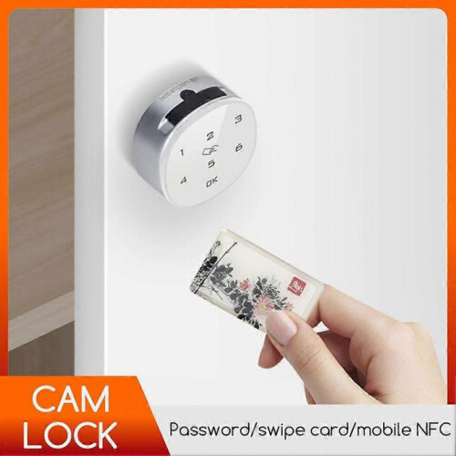 (20mm, Black) Smart Drawer Lock with Digital Password & IC Card Reader for Home/Office, Easy Install Cabinet Security Lock 2