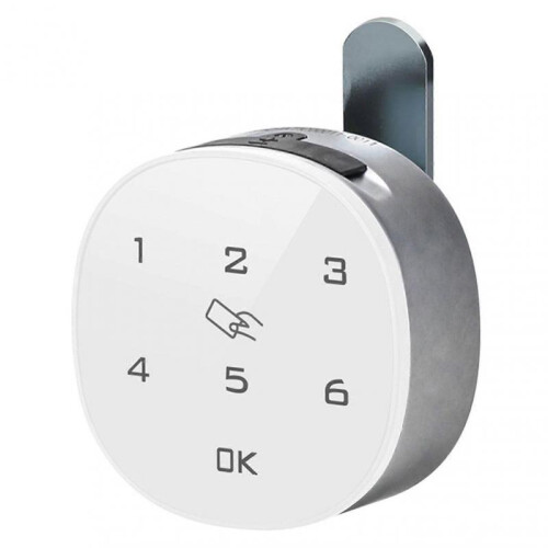 (30mm, White) Smart Drawer Lock with Digital Password & IC Card Reader for Home/Office, Easy Install Cabinet Security Lock
