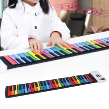Faltbares Kinder-Roll-Up-Klavier, 49 Tasten, USB aufladbar, 80x16cm