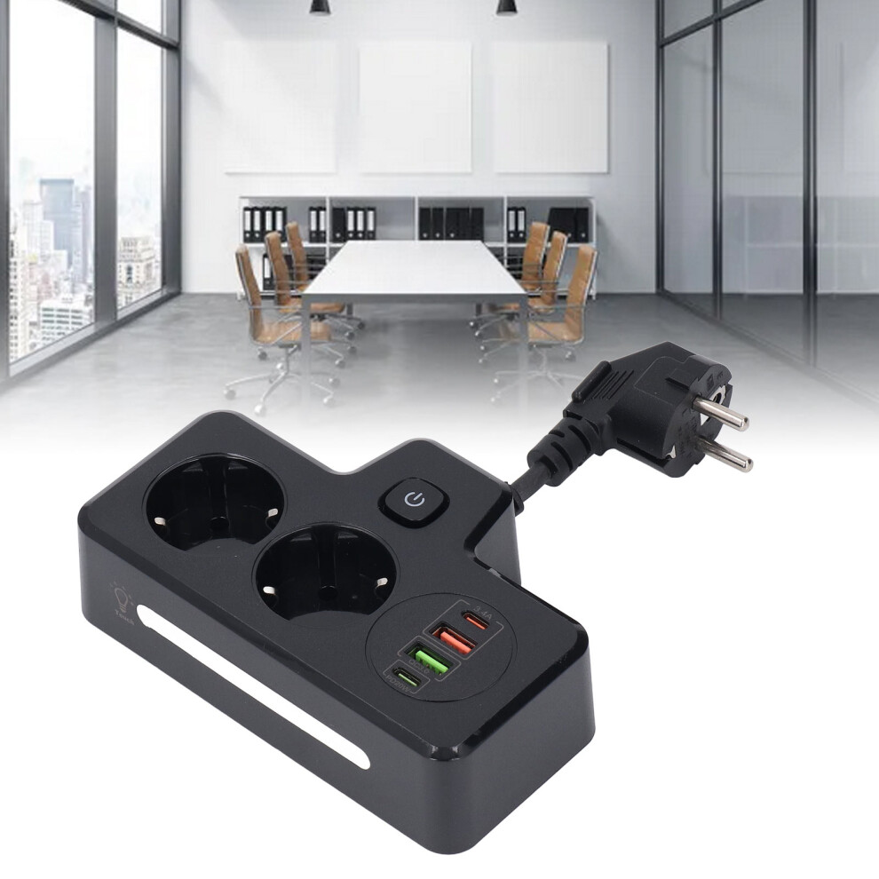 Flat Outlet Extender Usb C 2 Prong Short Extension Cord Power Strip Desk Charger 3250W Qc3.0 Pd20w Dual Quick Charging 8721313468012