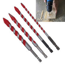 4Pcs Eccentric Twist Drill Bit Set 150mm 6.35mm Hex Shank Drill Bit Set for Concrete Masonry Glass