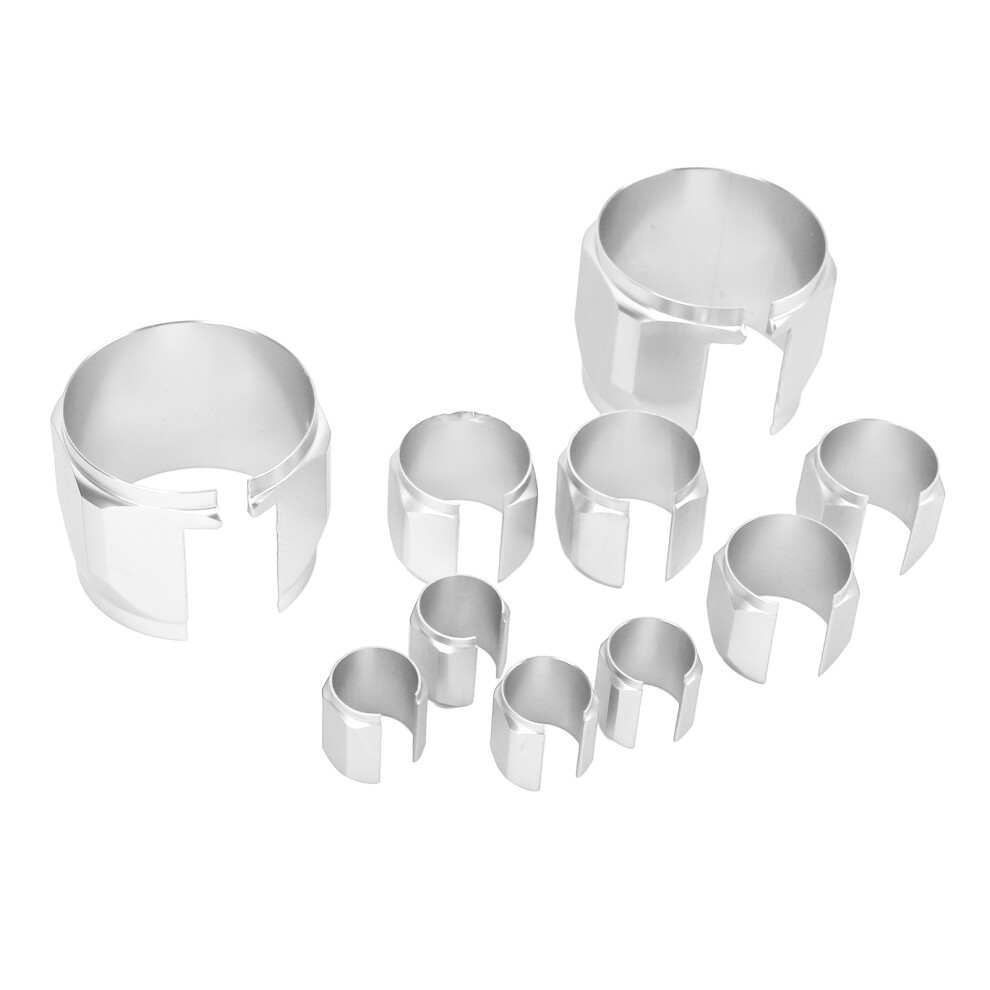Stainless Steel Dress Up Hose Cover Kit Universal Radiator Hose Sleeving Set Extreme Heat Resistant For Vehicle Silver 6941313471108