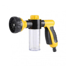 (Yellow) ABS Water Spray Nozzle Heavy Duty Spray Nozzle with 8 Adjustable Watering Patterns for Plants Lawn Washing Cars