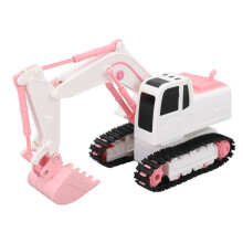 Remote Control Excavator Toy 6 Channel Sound Light Effects Alloy RC Excavator Toy Pink Birthday Gift