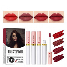 (3) 4pcs Makeup Soft Mist Liquid Lipstick Smudge Proof Liquid Lipstick with Cigarette Case for Daily Makeup Everyday Use