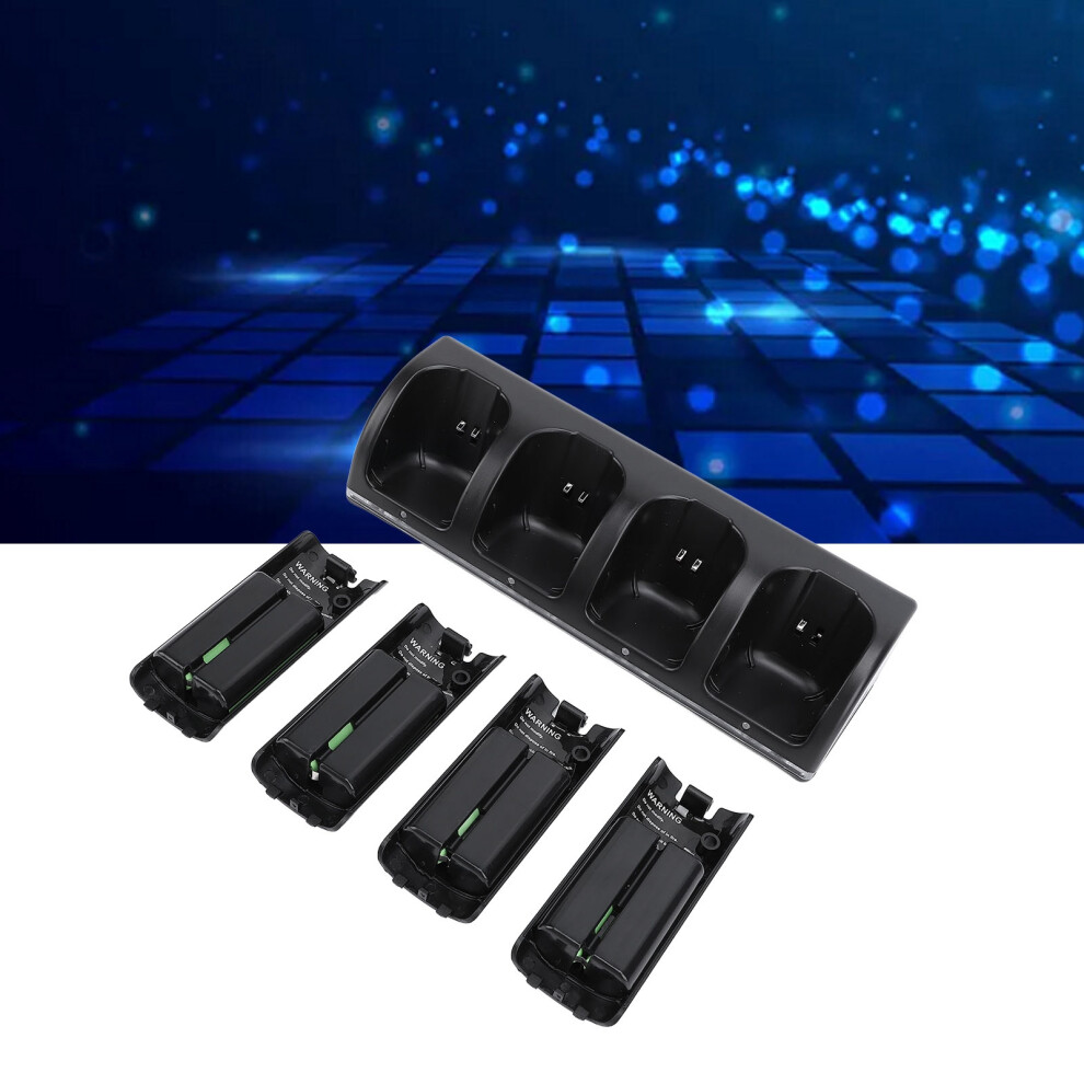 Controller Charger Station For Wii Remotes Controller Charger Dock Station With 4 Pack 2800Mah Rechargeable Battery Black 6941313476448