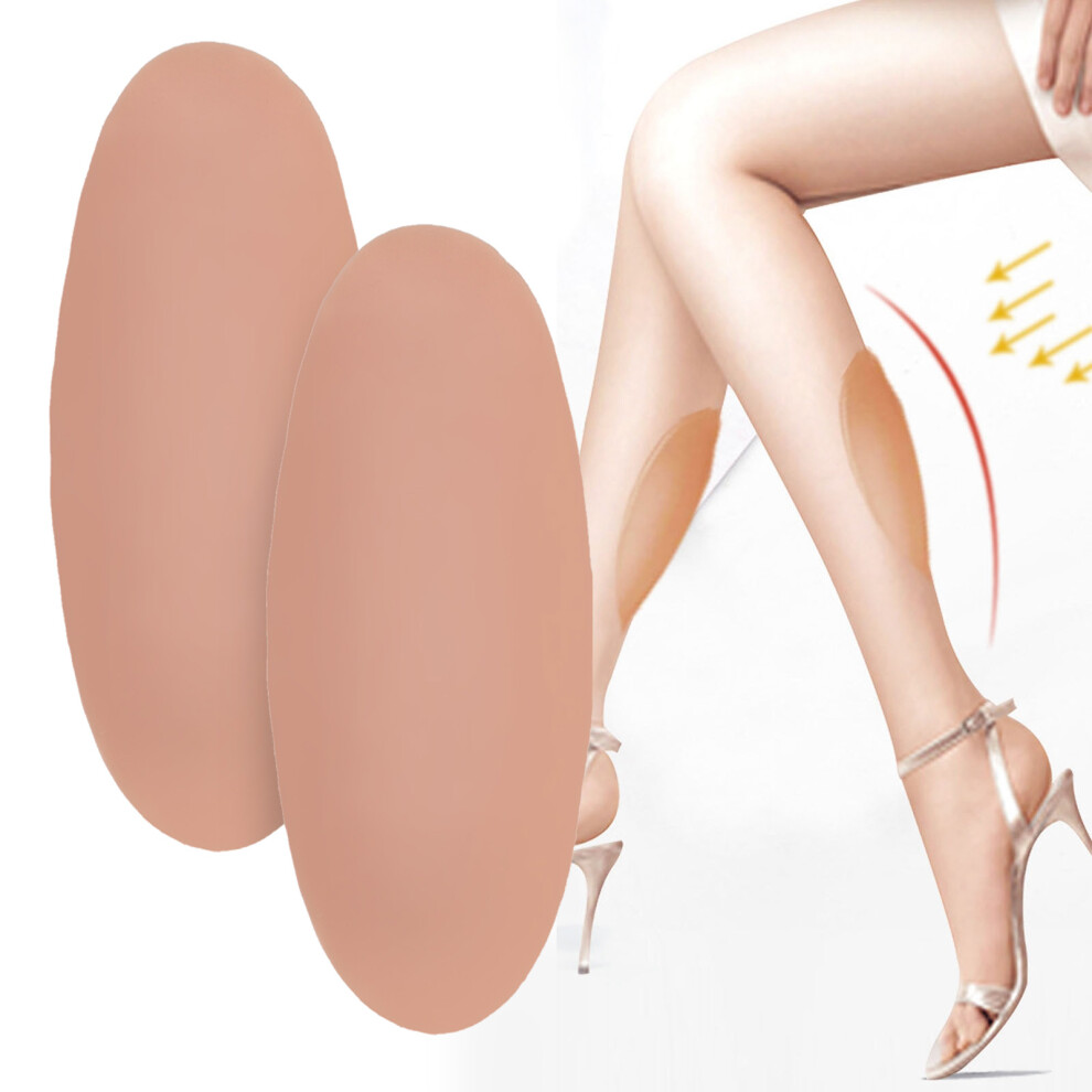 Silicone Calf Pads Self Adhesive Calf Corrector Reusable Silicone Calf Concealer Pad for Crooked Thin Skinny Legs Skin Color L Size