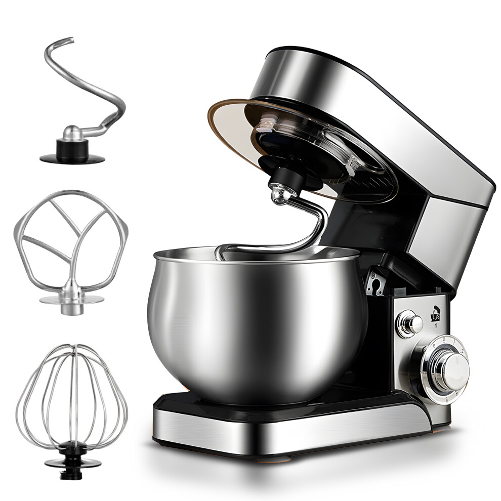 1200W Kitchen Electric Stand Mixer with 4.5Qt Mixing Bowl and 3 Attachments 6 Speed Adjustable Household Tilt-head Dough Cake Baking Mixer