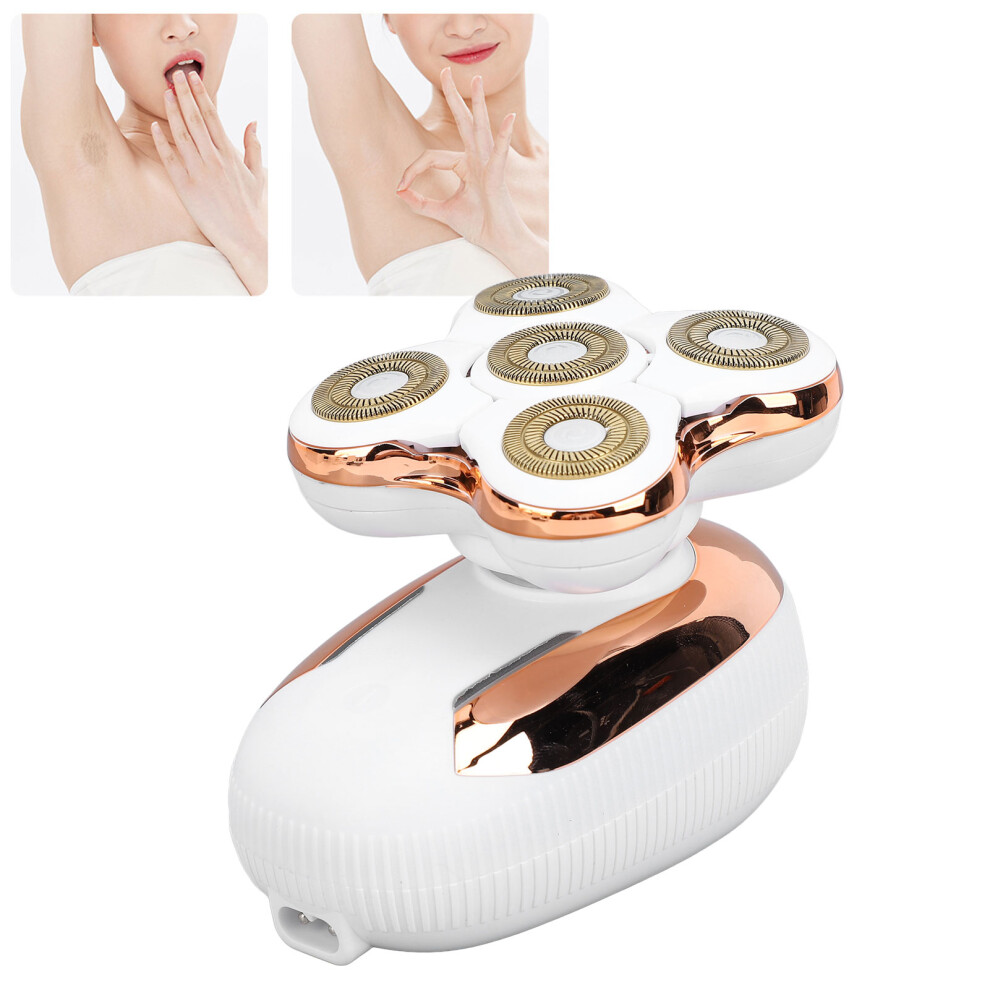 5 Blades Women Hair Remover USB Rechargeable Washable Women Cordless Electric Trimmer for Underarms Legs