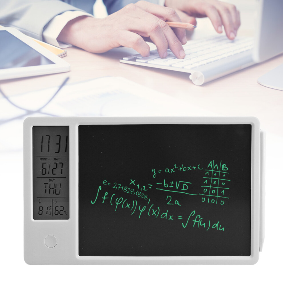 Lcd Writing Tablet 10 Inch Rechargeable Erasable Electronic Doodle Board With Digital Clock Calendar For Office Business Home White 4961313482999