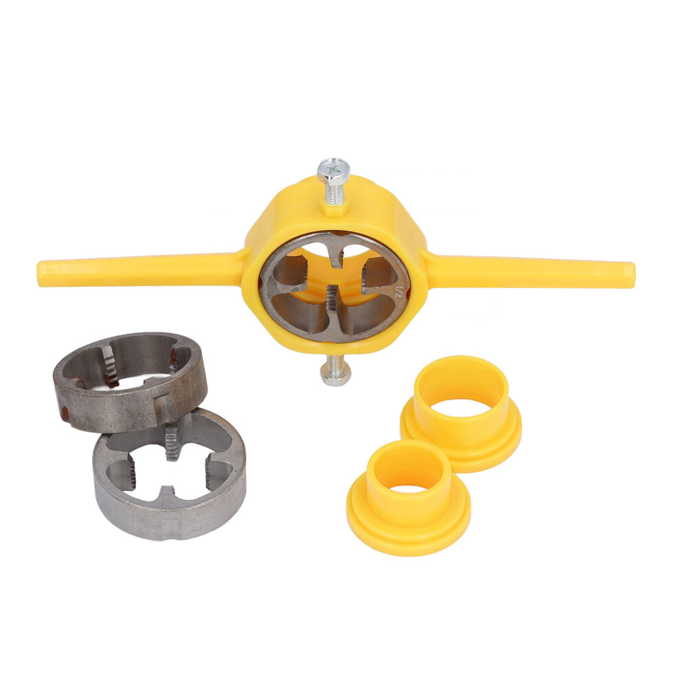 6Pcs Set Thread Maker Tool Pipe Pvc Threader Plumbing Tool With 1/2In 3/4In 1In Npt Dies 9421313484003