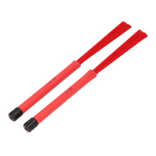 2PCS Retractable Drum Brushes Plastic Bristles Rubber Handle Drumstick Brush Replacement Drum Accessories Red