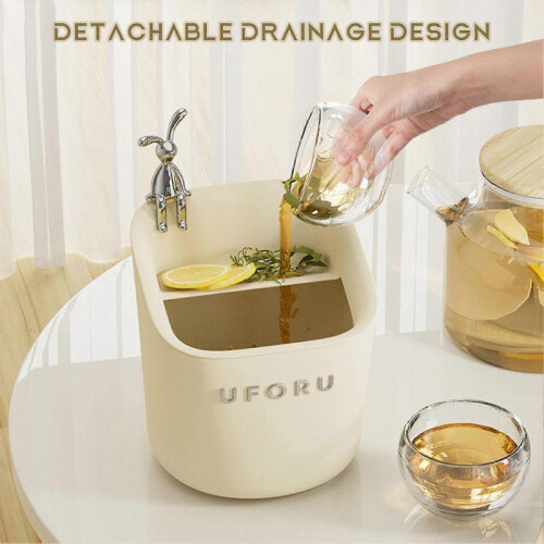 (Without Rabbit) Household Mini Removable Drain Trash Can Multi-functional Garbage Bin for Bedroom Bathrooms 1