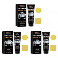 (3 Sets) Scratch Repair Wax for Car Lasting Waterproof Auto Scratch Covering Wax with Sponge